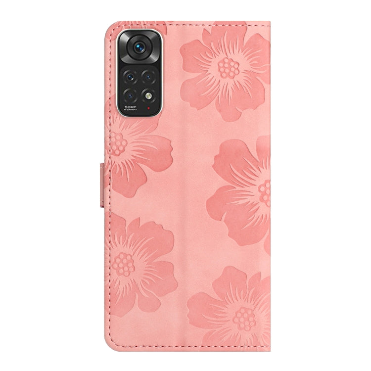 For Xiaomi Redmi Note 11 4G Global / Note 11S Flower Embossing Pattern Leather Phone Case(Pink) - Xiaomi Cases by buy2fix | Online Shopping UK | buy2fix