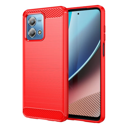 For Motorola Moto G Stylus 2023 4G Brushed Texture Carbon Fiber TPU Phone Case(Red) - Motorola Cases by buy2fix | Online Shopping UK | buy2fix