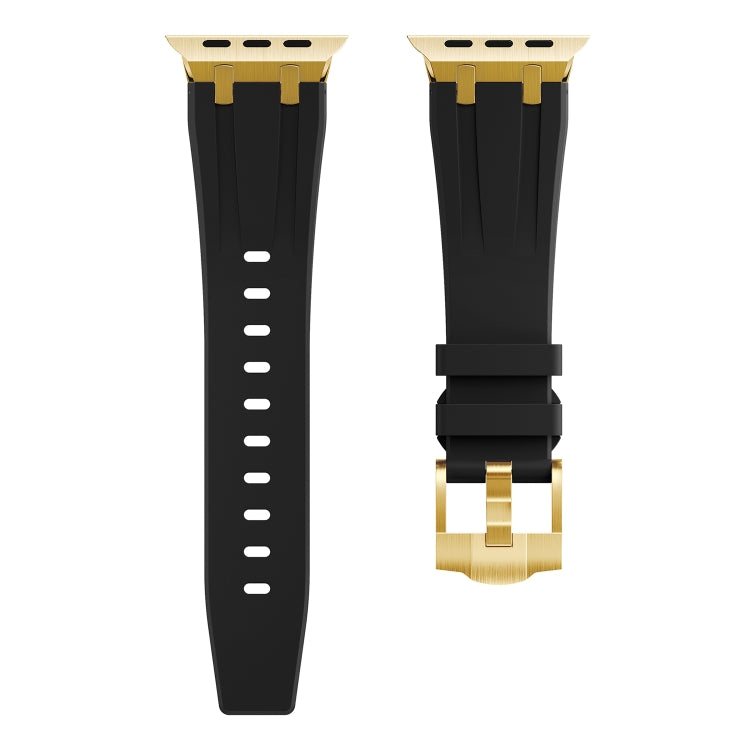 AP Silicone Watch Band For Apple Watch Ultra 49mm(Gold Black) - Watch Bands by buy2fix | Online Shopping UK | buy2fix