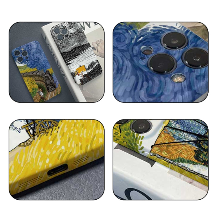 For iPhone X / XS Precise Hole Oil Painting Pattern PC Phone Case(Evening Breeze) - More iPhone Cases by buy2fix | Online Shopping UK | buy2fix