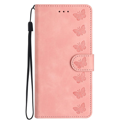 For Xiaomi Redmi Note 12 5G Global Seven Butterflies Embossed Leather Phone Case(Pink) - Note 12 Cases by buy2fix | Online Shopping UK | buy2fix