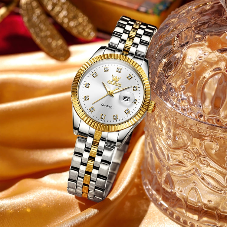 OLEVS 5526 Women Diamond Set Luminous Waterproof Quartz Watch(White) - Metal Strap Watches by OLEVS | Online Shopping UK | buy2fix