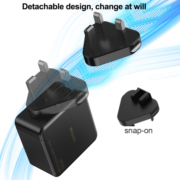 Yesido YC-42 65W 2 Type-C + USB-A GaN Fast Charger(EU Plug) - USB Charger by Yesido | Online Shopping UK | buy2fix