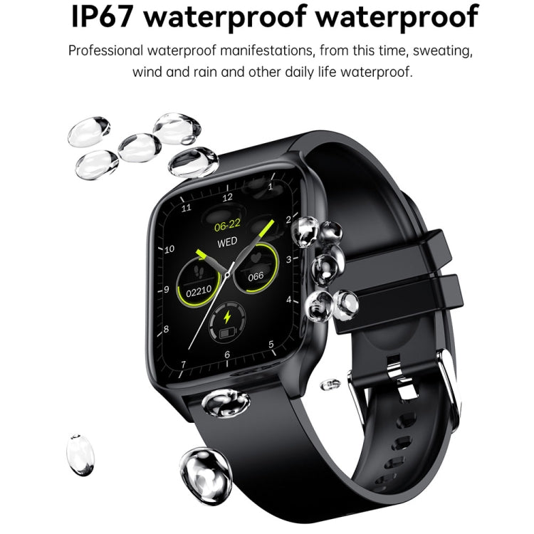 T19 Pro 1.96 inch IP67 Waterproof Silicone Band Smart Watch, Supports Dual-mode Bluetooth Call / Heart Rate Monitoring(Blue) - Smart Watches by buy2fix | Online Shopping UK | buy2fix