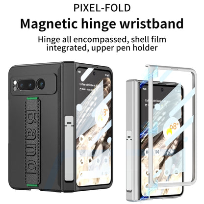 For Google Pixel Fold GKK Integrated Fold Hinge Full Coverage Phone Case with Wrist Strap(Black) - Google Cases by GKK | Online Shopping UK | buy2fix
