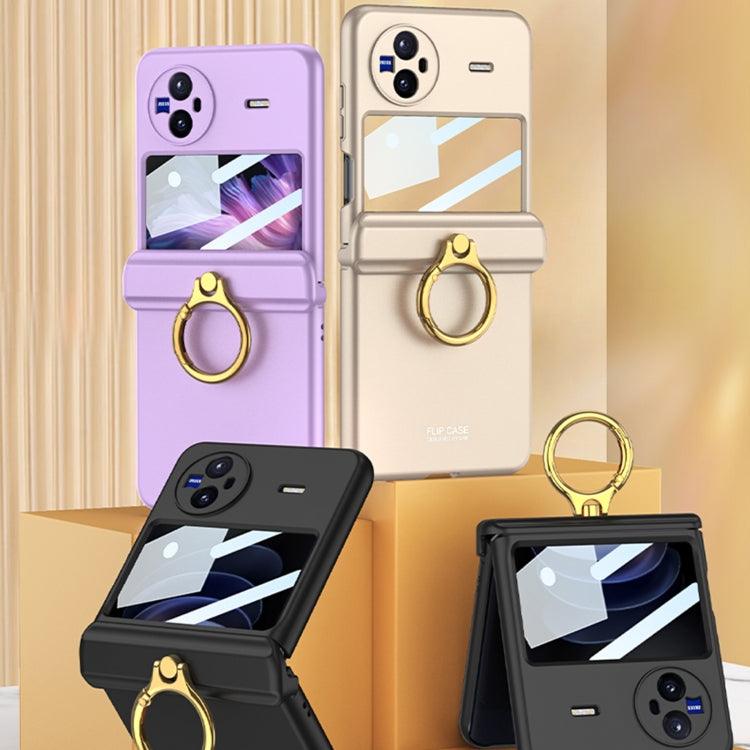For vivo X Flip GKK Hinged Flip Phone Case with Ring Holder(White) - vivo Cases by GKK | Online Shopping UK | buy2fix