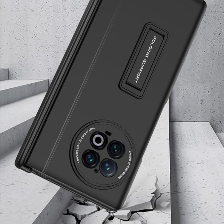 For vivo X Fold2 GKK Integrated Fold Hinge Full Coverage Phone Case with Holder(Black) - vivo Cases by GKK | Online Shopping UK | buy2fix