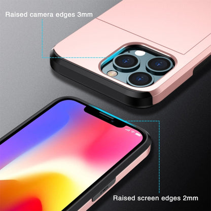 For iPhone 15 Pro Max Shockproof Armor Phone Case with Slide Card Slot(Rose Gold) - iPhone 15 Pro Max Cases by buy2fix | Online Shopping UK | buy2fix