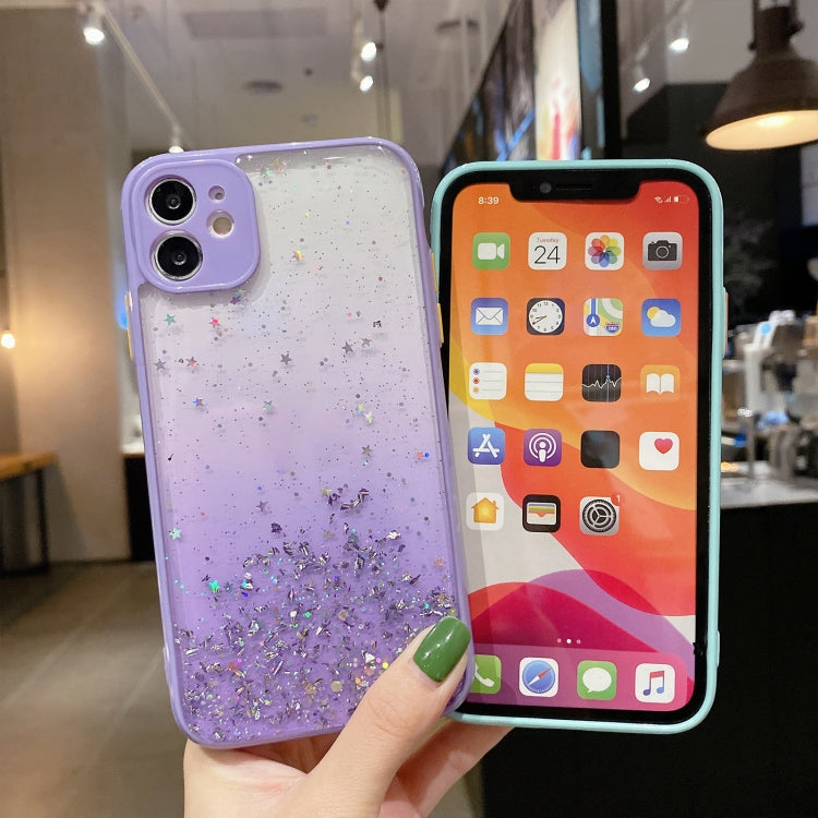 For iPhone 14 Pro Max Starry Gradient Glitter Powder TPU Phone Case(Purple) - iPhone 14 Pro Max Cases by buy2fix | Online Shopping UK | buy2fix