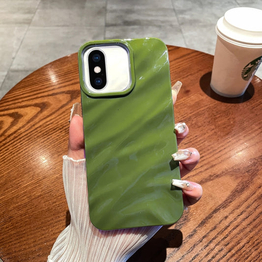 For iPhone XS Max Solid Color Wave Texture TPU Phone Case(Green) - More iPhone Cases by buy2fix | Online Shopping UK | buy2fix