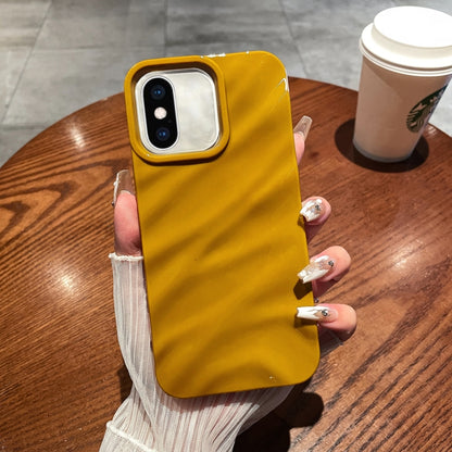 For iPhone XS Max Solid Color Wave Texture TPU Phone Case(Ginger) - More iPhone Cases by buy2fix | Online Shopping UK | buy2fix