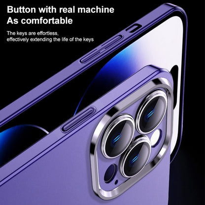 For iPhone 13 Pro Max Frosted Metal Material Phone Case with Lens Protection(Blue) - iPhone 13 Pro Max Cases by buy2fix | Online Shopping UK | buy2fix