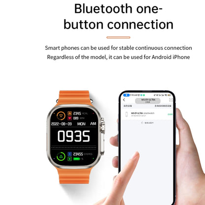 WS-E9 Ultra 2.2 inch IP67 Waterproof Ocean Silicone Band Smart Watch, Support Heart Rate / NFC(Blue) - Smart Watches by buy2fix | Online Shopping UK | buy2fix