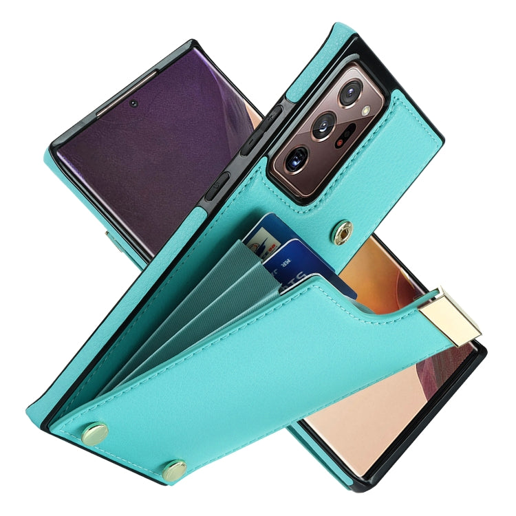 For Samsung Galaxy Note20 Ultra Metal Buckle Card Slots Phone Case(Green) - Galaxy Note20 Ultra Cases by buy2fix | Online Shopping UK | buy2fix