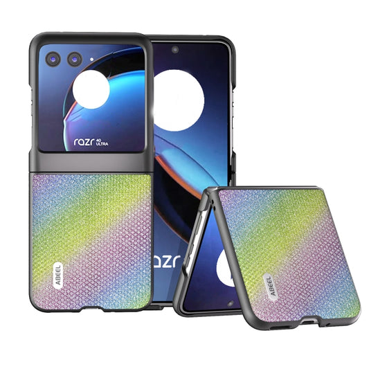 For Motorola Razr 40 Ultra ABEEL Diamond Series Black Edge Phone Case(Rainbow) - Motorola Cases by buy2fix | Online Shopping UK | buy2fix