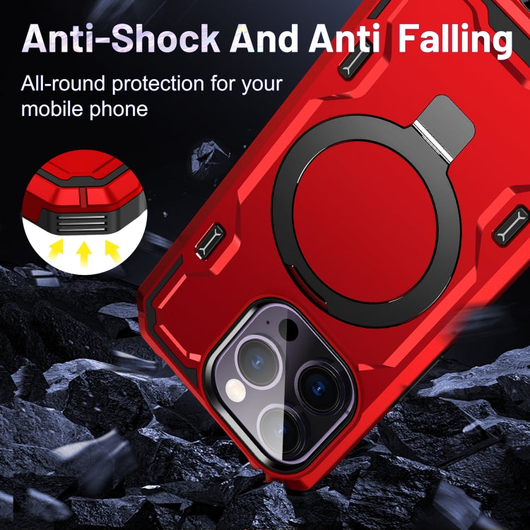 For iPhone 13 Pro Patronus MagSafe Magnetic Holder Phone Case(Red) - iPhone 13 Pro Cases by buy2fix | Online Shopping UK | buy2fix