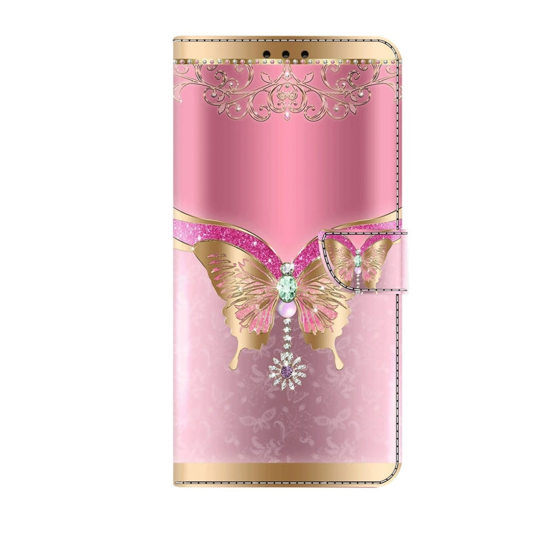 For Xiaomi Redmi A1+ / A2 / A2+ Crystal 3D Shockproof Protective Leather Phone Case(Pink Bottom Butterfly) - Xiaomi Cases by buy2fix | Online Shopping UK | buy2fix