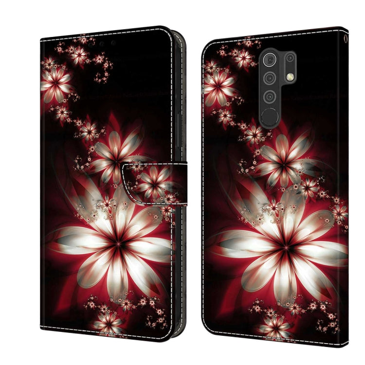 For Xiaomi Redmi 9 Crystal 3D Shockproof Protective Leather Phone Case(Fantastic Flower) - Xiaomi Cases by buy2fix | Online Shopping UK | buy2fix