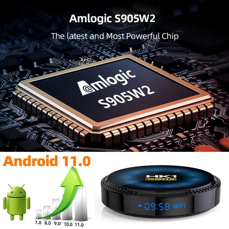 HK1RBOX-W2 Android 11.0 Amlogic S905W2 Quad Core Smart TV Box, Memory:4GB+64GB(AU Plug) - Amlogic S905 by buy2fix | Online Shopping UK | buy2fix