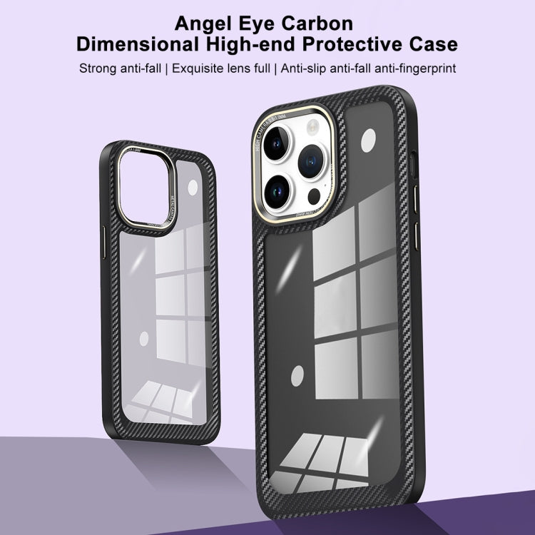 For iPhone 14 Pro Max Carbon Fiber Transparent Back Panel Phone Case(Green) - iPhone 14 Pro Max Cases by buy2fix | Online Shopping UK | buy2fix