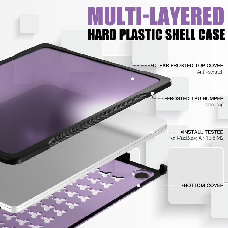 For MacBook Air 13.6 inch A2681 2022 Translucent Laptop Protective Case(Purple) - MacBook Air Cases by buy2fix | Online Shopping UK | buy2fix