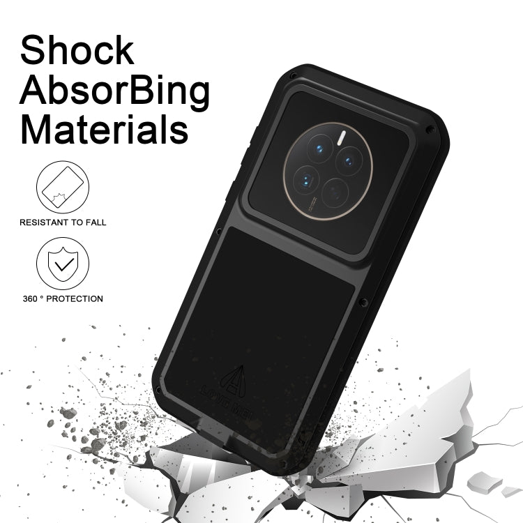 For Huawei Mate 50 Pro LOVE MEI POWERFUL Metal Shockproof Life Waterproof Dustproof Phone Case(Red) - Huawei Cases by LOVE MEI | Online Shopping UK | buy2fix