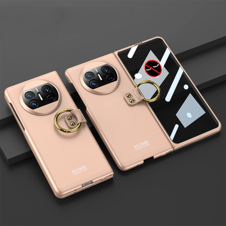 For Huawei Mate X3 GKK Privacy Ultra-thin PC Full Coverage Phone Case with Ring Holder(Gold) - Huawei Cases by GKK | Online Shopping UK | buy2fix