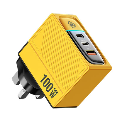 WK WP-U155 100W Dual Type-C+USB GaN Fast Charger, Plug:UK Plug - USB Charger by WK | Online Shopping UK | buy2fix