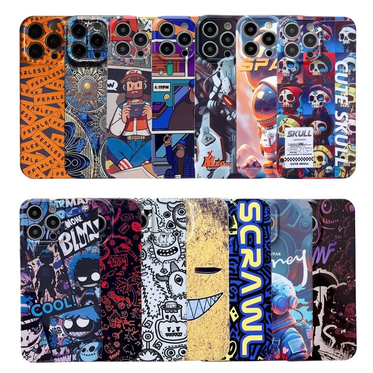 For iPhone 11 Painted Pattern Precise Hole PC Phone Case(Working Comics) - iPhone 11 Cases by buy2fix | Online Shopping UK | buy2fix