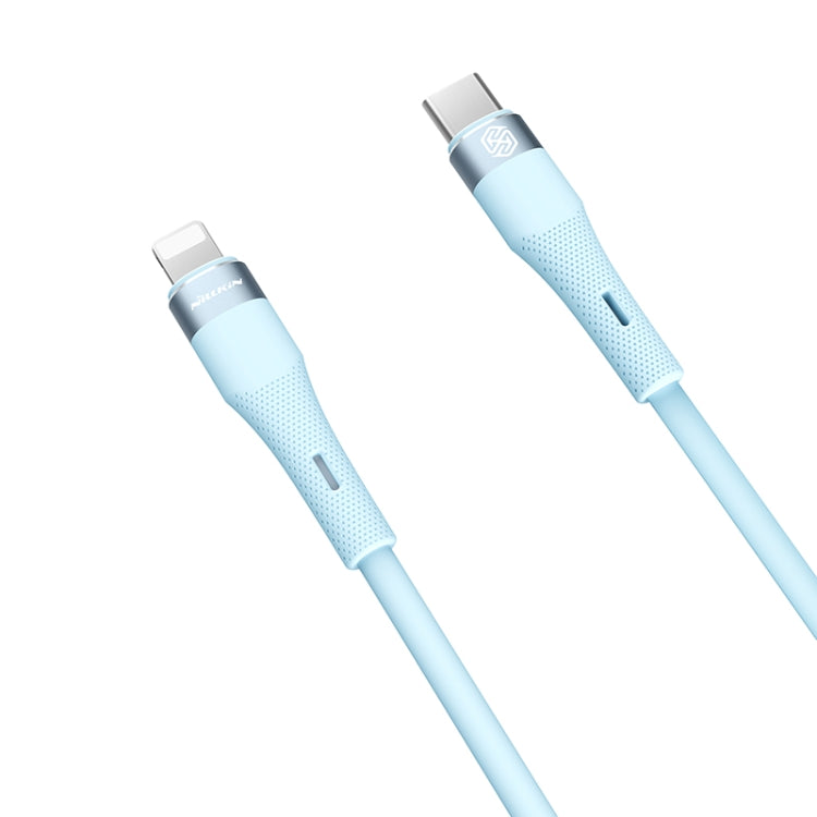 Nillkin 2.4A USB-C/Type-C to 8 Pin Silicone Data Cable, Length: 1.2m(Blue) - 2 in 1 Cable by NILLKIN | Online Shopping UK | buy2fix