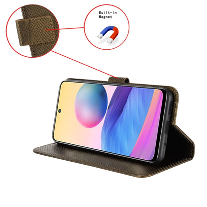 For Ulefone Note 16 Pro Diamond Texture Leather Phone Case(Brown) - Ulefone Cases by buy2fix | Online Shopping UK | buy2fix