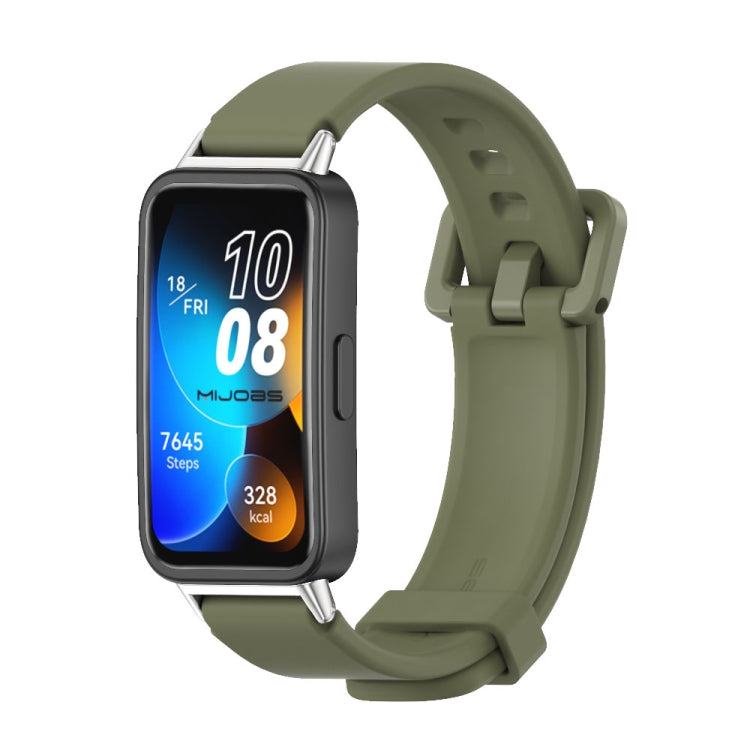 For Huawei Band 8 / 9 Mijobs Silicone Breathable Watch Band(Army Green) - Watch Bands by MIJOBS | Online Shopping UK | buy2fix