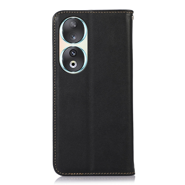 For Honor 90 KHAZNEH Nappa Top Layer Cowhide Leather Phone Case(Black) - Honor Cases by buy2fix | Online Shopping UK | buy2fix