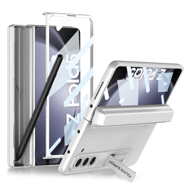 For Samsung Galaxy Z Fold5 GKK Integrated Magnetic Full Coverage Phone Flip Case with Pen Box(Silver) - Galaxy Z Fold5 Cases by GKK | Online Shopping UK | buy2fix