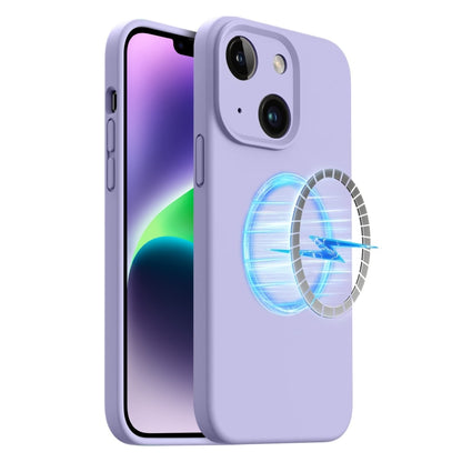 For iPhone 14 Plus LK MagSafe Magnetic Silicone Phone Case(Purple) - iPhone 14 Plus Cases by buy2fix | Online Shopping UK | buy2fix