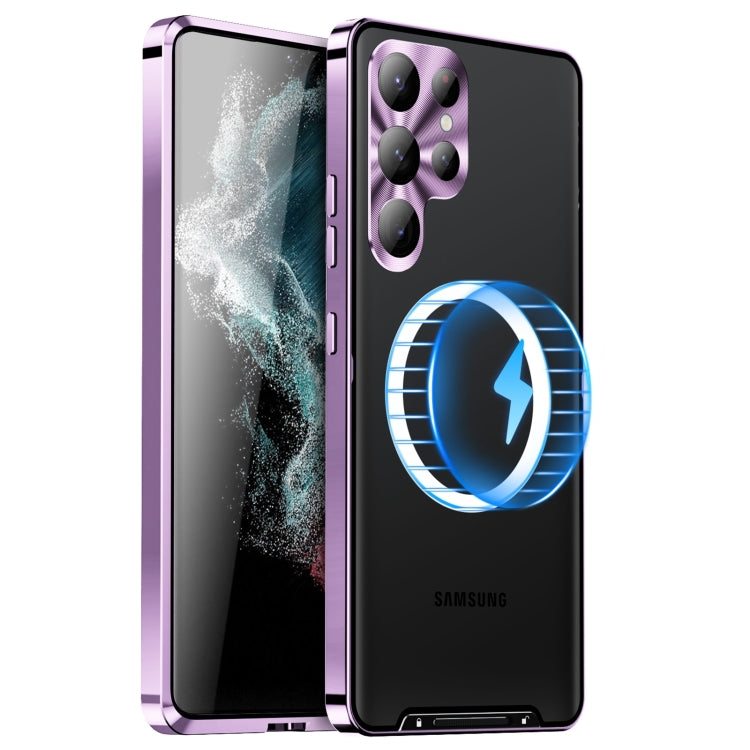 For Samsung Galaxy S24 Ultra 5G MagSafe Magnetic Frosted Metal Phone Case(Purple) - Galaxy S24 Ultra 5G Cases by buy2fix | Online Shopping UK | buy2fix