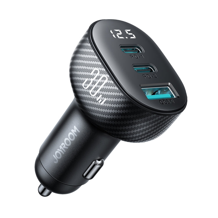 JOYROOM JR-CCD04 30W Dual PD + QC3.0 Ports Digital Display Car Charger(Black) - Car Charger by JOYROOM | Online Shopping UK | buy2fix