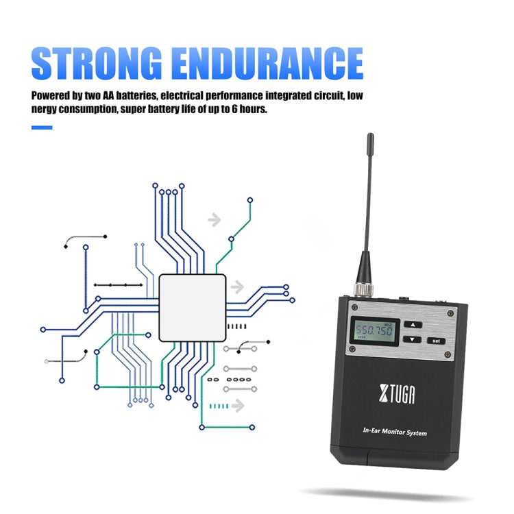 XTUGA  IEM1100 Professional Wireless In Ear Monitor System 4 BodyPacks(US Plug) - Microphone by XTUGA | Online Shopping UK | buy2fix