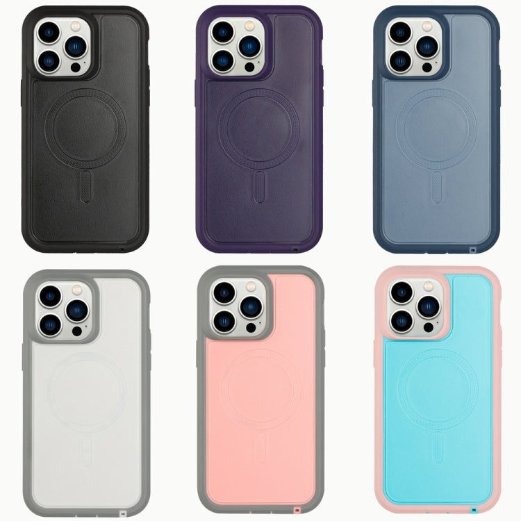 For iPhone 13 Pro Max Defender Series XT MagSafe Magnetic PC + TPU Shockproof Phone Case(Pink+Grey) - iPhone 13 Pro Max Cases by buy2fix | Online Shopping UK | buy2fix