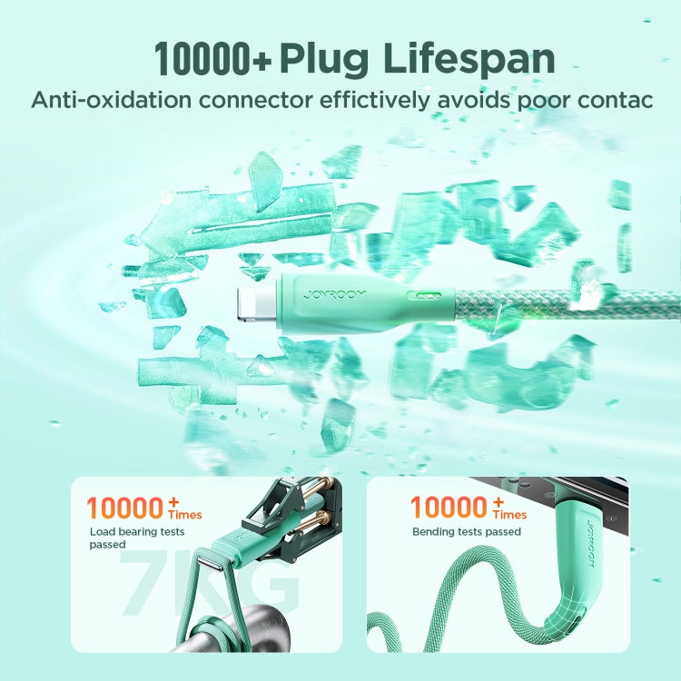JOYROOM SA34-AL3 3A USB to 8 Pin Fast Charge Data Cable, Length: 1m(Green) - Normal Style Cable by JOYROOM | Online Shopping UK | buy2fix