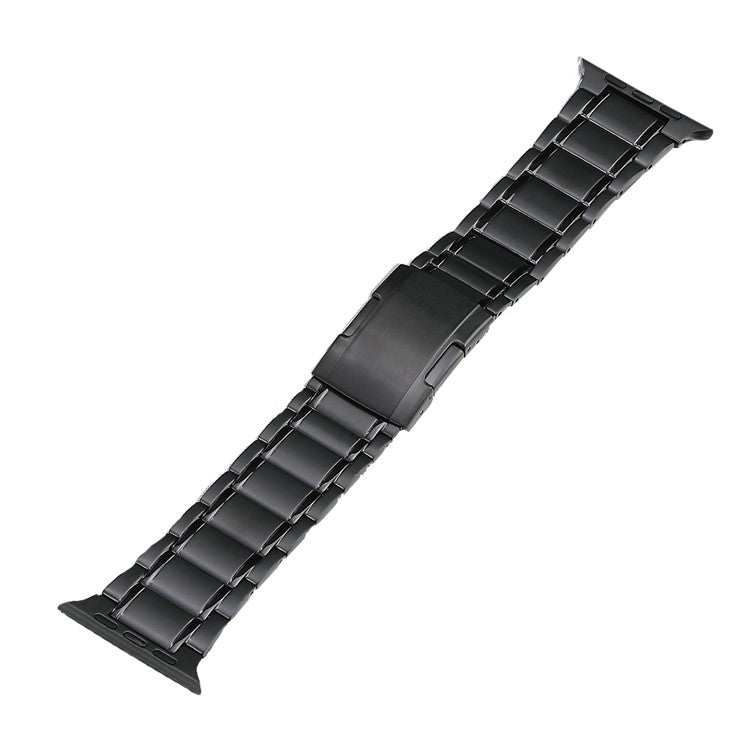 For Apple Watch Series 2 42mm Five Beads Turtle Buckle Titanium Steel Watch Band(Black) - Watch Bands by buy2fix | Online Shopping UK | buy2fix