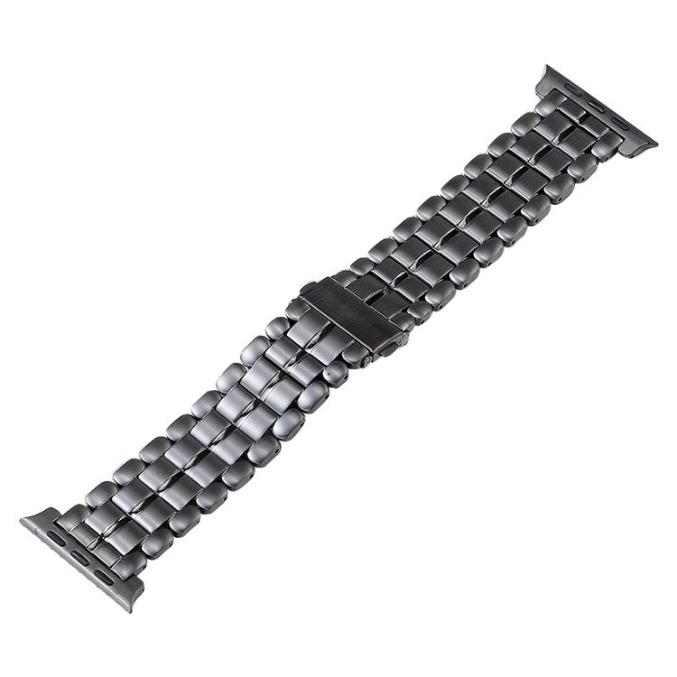 For Apple Watch SE 44mm Five Beads Titanium Steel Watch Band(Grey) - Watch Bands by buy2fix | Online Shopping UK | buy2fix
