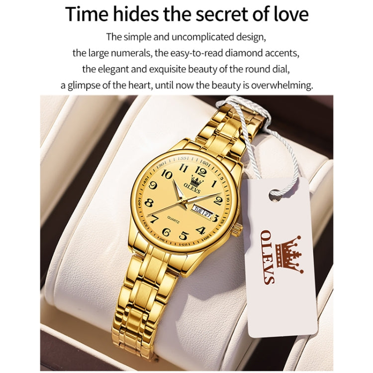 OLEVS 5567 Women Steel Strap Waterproof Quartz Watch(Gold) - Metal Strap Watches by OLEVS | Online Shopping UK | buy2fix