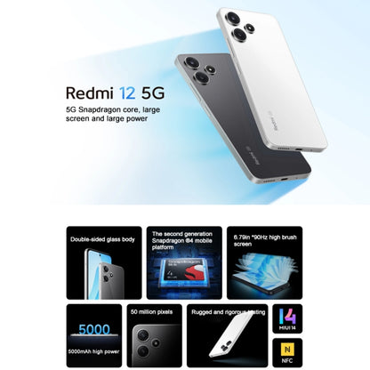 Xiaomi Redmi 12 5G, 8GB+256GB,  6.79 inch MIUI 14 Qualcomm Snapdragon 4 Gen2 Octa Core up to 2.2GHz, Network: 5G, Not Support Google Play(Dark Grey) - Xiaomi Redmi by Xiaomi | Online Shopping UK | buy2fix