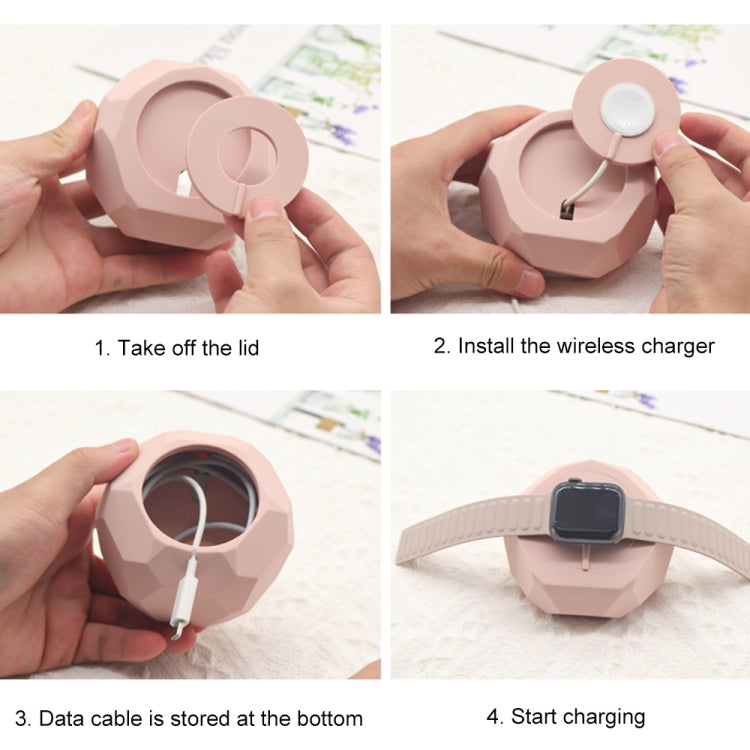 Diamond-shaped 2 in 1 Wireless Charging Silicone Base(Purple) - Charger / Holder by buy2fix | Online Shopping UK | buy2fix