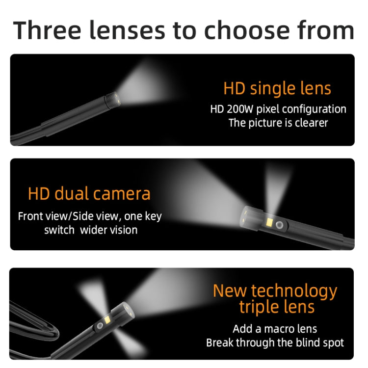 T23 5.5mm Single Lens 7 inch Screen Industrial Endoscope, Spec:1m Tube -  by buy2fix | Online Shopping UK | buy2fix