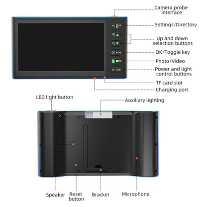 T23 7.9mm Dual Lenses 7 inch Screen Industrial Endoscope, Spec:2m Tube -  by buy2fix | Online Shopping UK | buy2fix