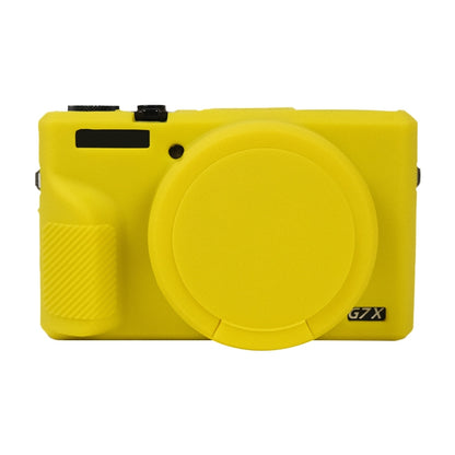 For Canon PowerShot G7 X Mark III / G7X3 Soft Silicone Protective Case with Lens Cover(Yellow) - Protective Case by buy2fix | Online Shopping UK | buy2fix