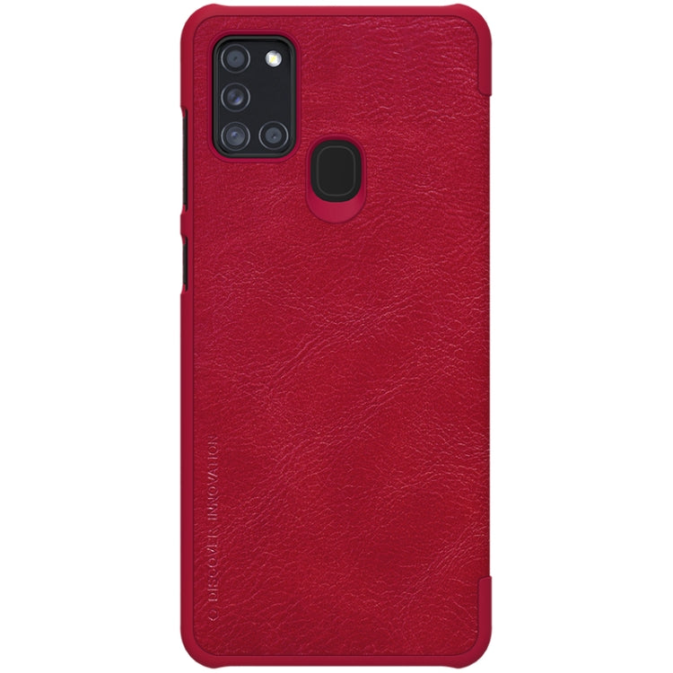 For Samsung Galaxy A21s NILLKIN QIN Series Crazy Horse Texture Horizontal Flip Leather Case with Card Slot(Red) - Galaxy Phone Cases by NILLKIN | Online Shopping UK | buy2fix