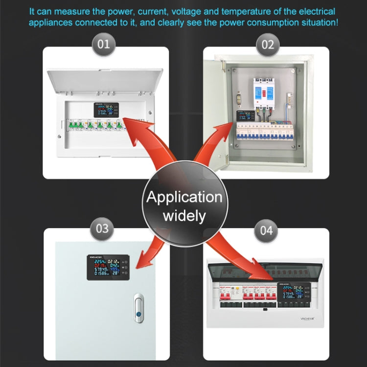 KWS-AC301-20A 50-300V AC Digital Current Voltmeter(Black) - Current & Voltage Tester by buy2fix | Online Shopping UK | buy2fix